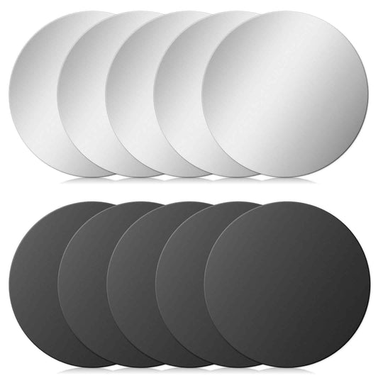 Bewudy 10 Pcs Adhesive Thin Metal Plates (Compatible with Magnetic Mounts), Magnet Phone Metal Plate for Magnetic Mounts, Metal Plates for Phone Case, Metal Plate for Car Metal Plates (Round)