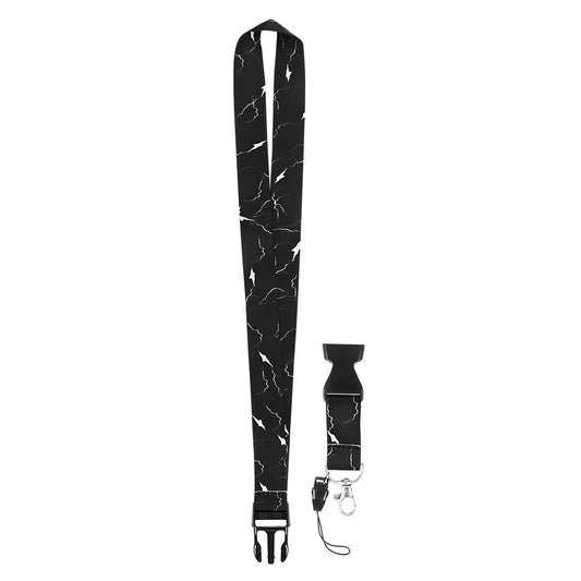 Cobee Badge Lanyards with Quick Release Buckle, Lanyards for Women Heavy Duty Black Lanyard with Swivel Lobster Clasp Neck Marble Lanyards Badge Holders Lanyard for Keys for Teachers Nurse Students