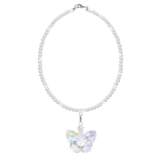 Amabro Crystal Glass Butterfly Car Accessories, Automotive Interior Mirror Hanging Decor for Women Car Bling Ornament Pendant View Mirror Charms for All Cars Mirror Accessories