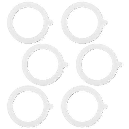 Molain 6Pcs Rubber Seals Rings for Glass Jars, Airtight Silicone Replacement Gasket for Jars Leak-proof Airtight Rubber Seal -3.7 Inches (White)