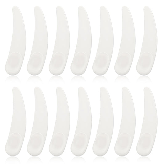 Molain 100Pcs Cosmetic Spatulas, Mini White Plastic Beauty Face Cream Eye Cream Scraper Cosmetic Spatula for Mixing and Sampling