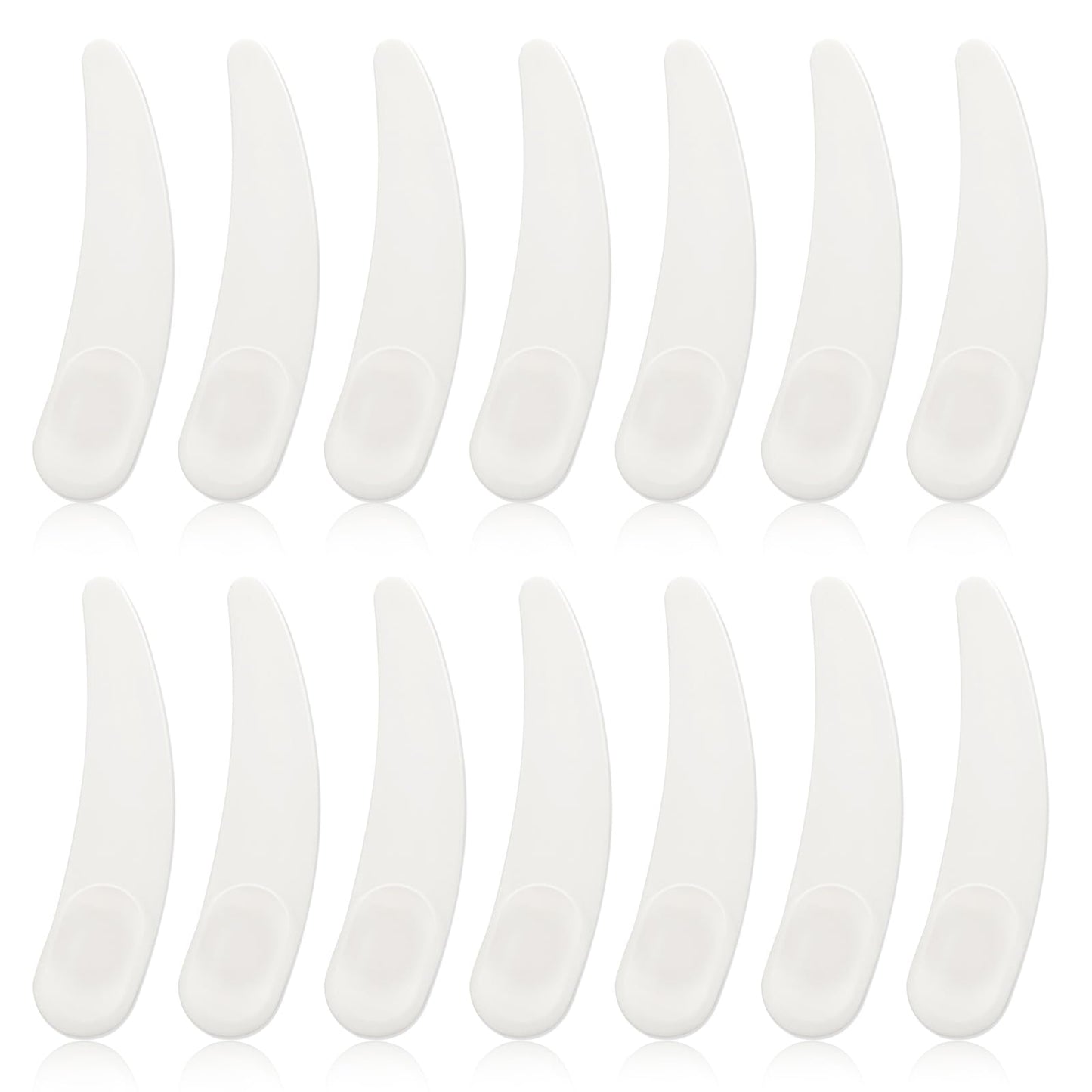 Molain 100Pcs Cosmetic Spatulas, Mini White Plastic Beauty Face Cream Eye Cream Scraper Cosmetic Spatula for Mixing and Sampling