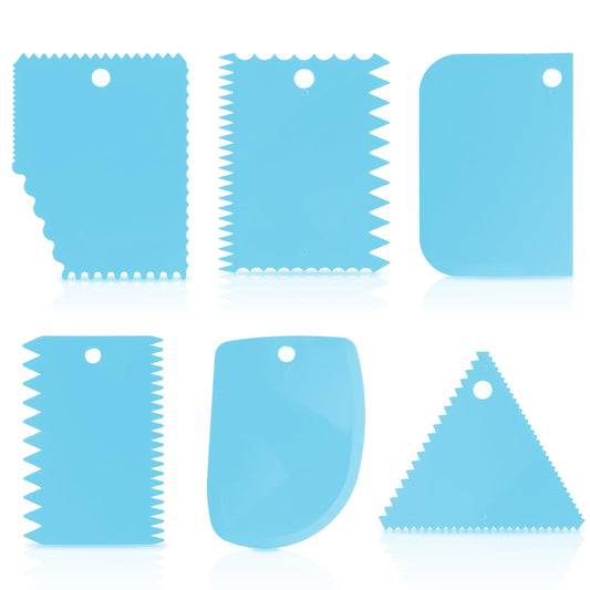 Amabro 6 Pcs Plastic Clay Scraper, Pottery Tools Plastic Clay Scraper Set Carved Soft Clay Sculpture Knife Industrial Clay Scraper Sculpture Tool for Professionals Pottery Enthusiast(Blue)