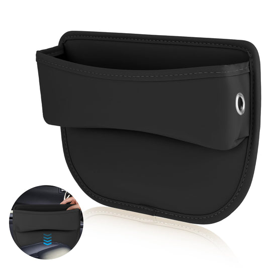 Giantree Car Seat Gap Organiser, Leather Storage Box for Car Seats Storage Box Car Centre Console Organiser Front Seats Side Pocket Organiser for Mobile Phones Wallet Small Items(Black)