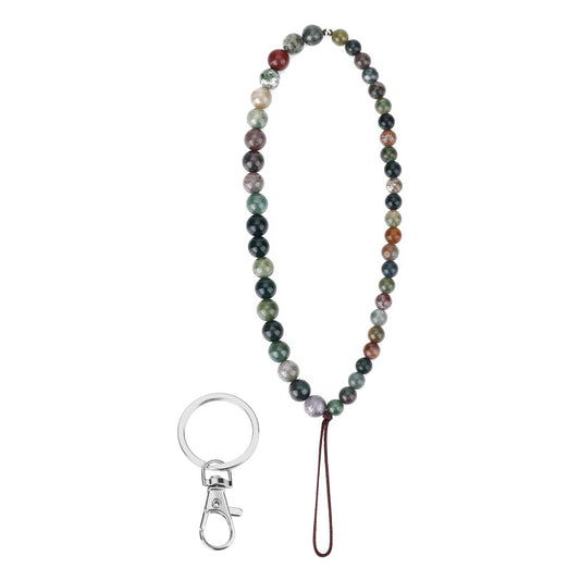 cobee Beaded Phone Charm, Handmade Natural Gemstone Phone Charm Women Fashion Phone Lanyard Cell Phone Lanyard Wrist Strap for Keychain Phone Chain Strap Anti Lost Mobile Phone Chain(Agate)
