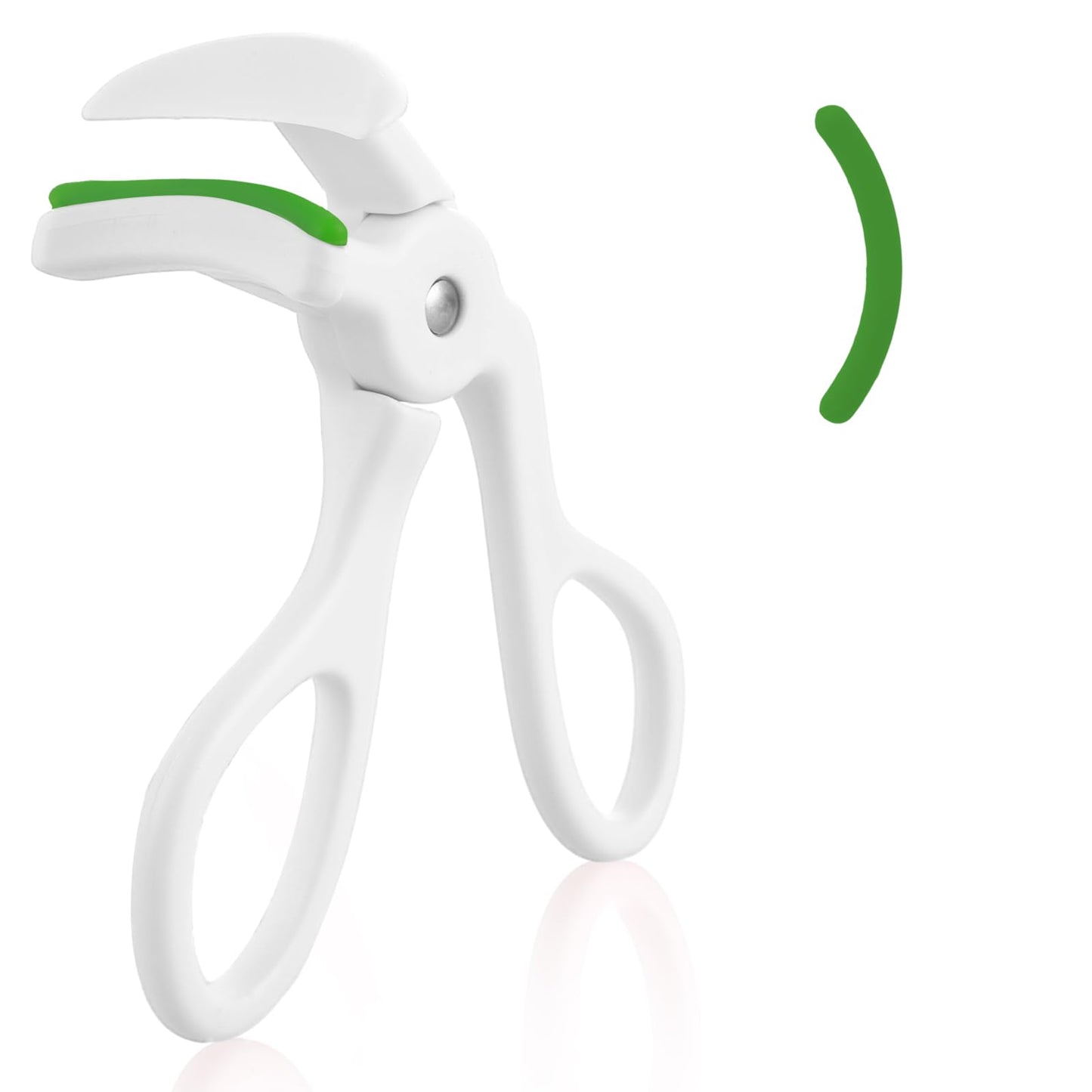 TIESOME Eyelash Curler, Wide-Angle, White, ABS & Silicone, Includes 1 Silicone Refill Pad, Gentle & Safe for All Lash Types