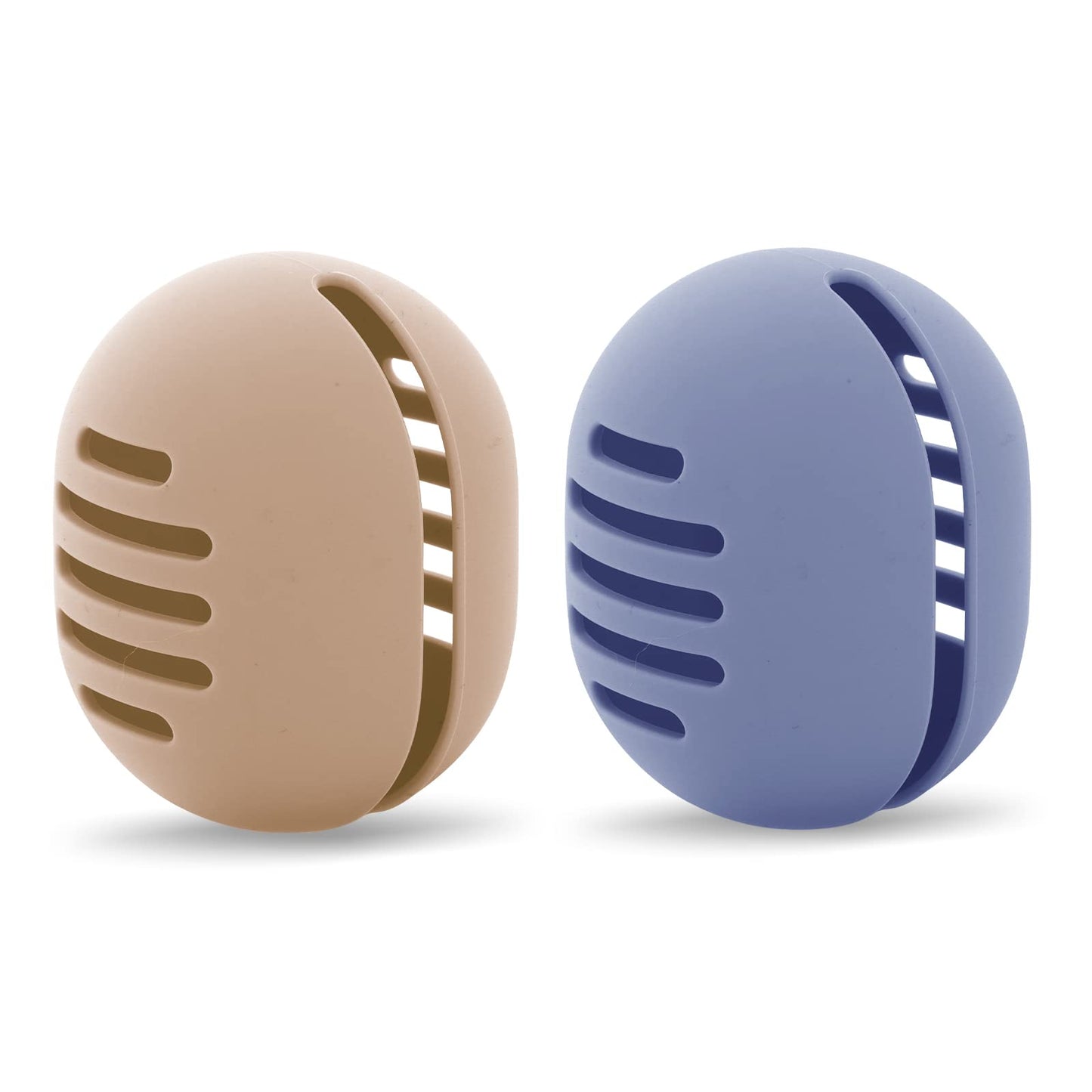 Cobee Makeup Sponge Holder,2pcs Integrated Makeup Sponge Travel Case Silicone Washable Reusable Double-sided Vented Breathable Beauty Blender Holders for Travel(Blue+Brown)