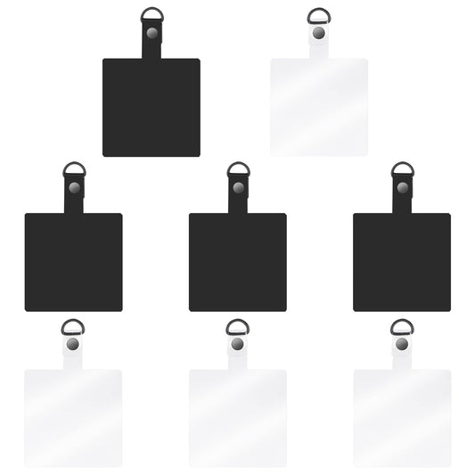 Amaxiu Phone Tether Pads, 8pcs Mobile Phone Lanyards PVC Tabs with Metal D-Ring Universal Phone Strap Patches for Safety Drop Protection, Ultra-Thin 0.6mm Compatible with Smartphones(4 Black, 4 White)