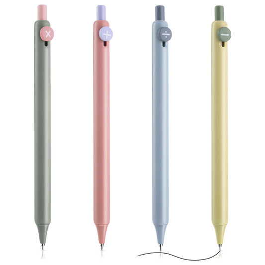 cobee Aesthetic Ballpoint Pens,0.42mm Retractable Gel Pens Colorful Magic Algorithm Design Pastel Cute Kawaii Ballpoint Black Ink Pen Fine Point Pens for School Office Gift Supplies(A 4PCS)