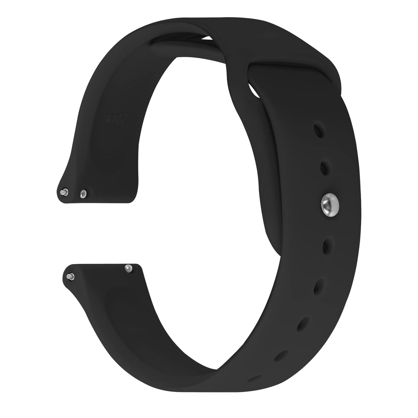 cobee Silicone Watch Bands - Quick Release Watch Strap with Steel Nail Buckle, 9-Holes Adjustable Solid Color Watchband Replacement for Men Women, Soft Sport Watchband(20mm, Black)