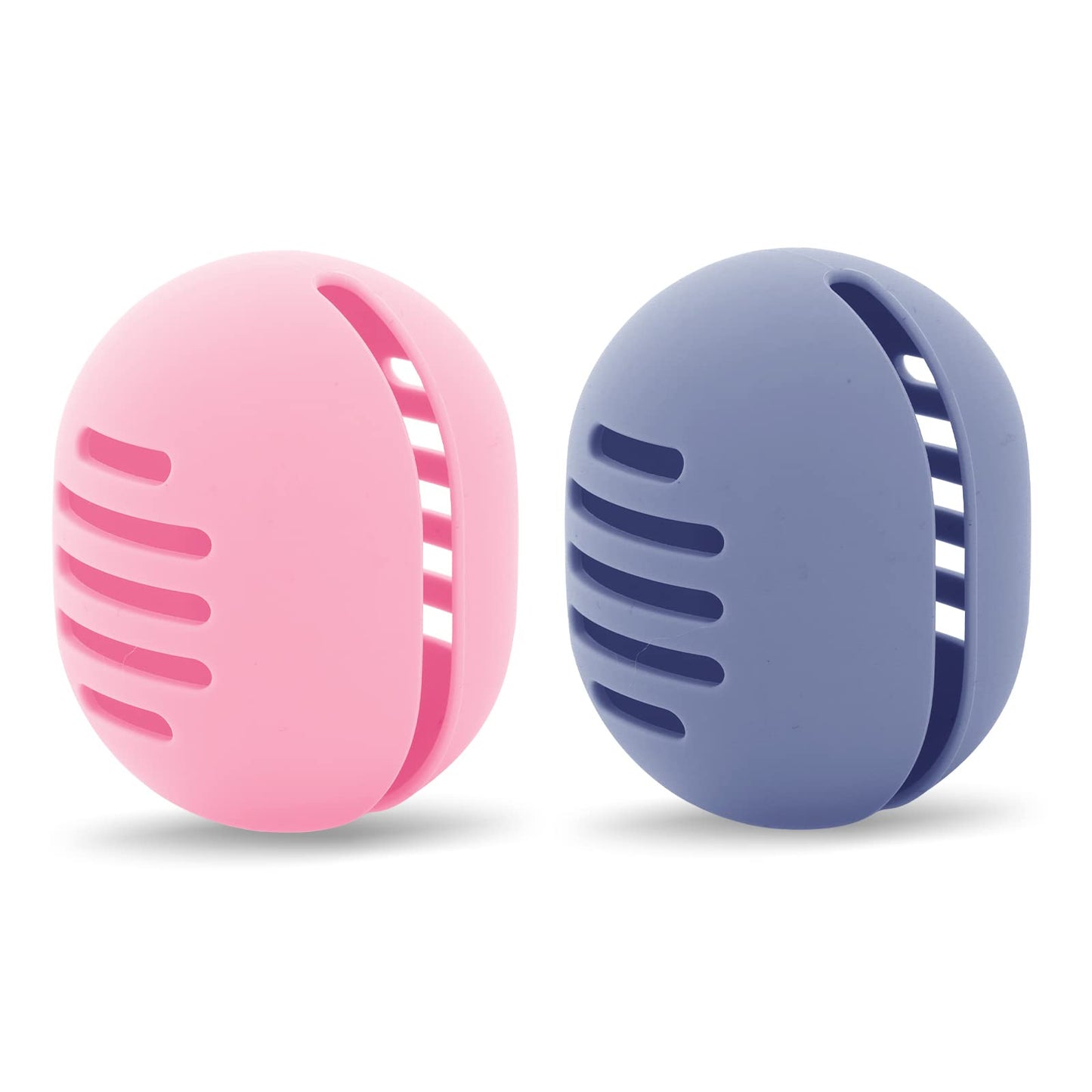 Cobee Makeup Sponge Holder,2pcs Integrated Makeup Sponge Travel Case Silicone Washable Reusable Double-sided Vented Breathable Beauty Blender Holders for Travel(Blue+Pink)