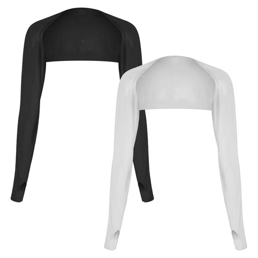 Giantree Cooling Shawl Covers, 2 Pack Arm Sleeves with Finger Hole Sun Protection Covers for Women Men for Golfing Riding Driving(colorA)