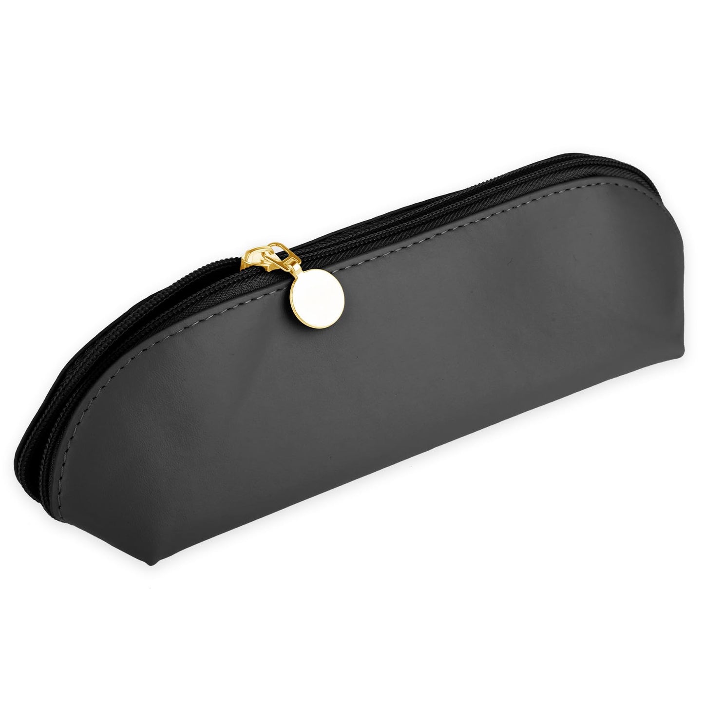 cobee Large Travel Makeup Brush Holder, Portable PU Makeup Brush Organizer Zipper Anti Fall Out Makeup Tools Organizer Makeup Brush Travel Case Cosmetic Pouch Bag for Travel Home Office(Black)