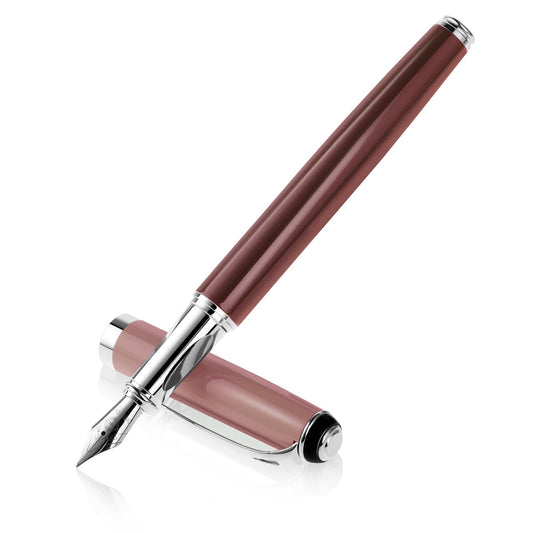 Amaxiu Aesthetics Metal Fountain Pen, Extra Fine Point Calligraphy Pen 0.5mm Writing Pen Compatible with 3.4mm Ink Cartridges Luxury Business Pen for Calligraphy Journaling Office School Gift (Red)