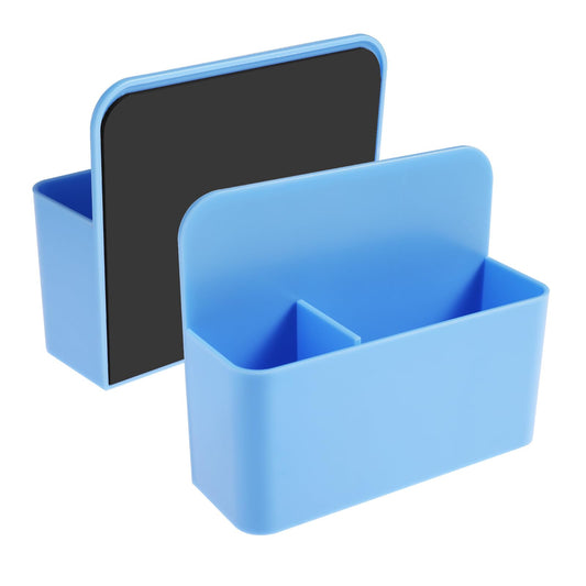 Amaxiu Magnetic Pen Holders Adjustable Dry Erase Organizer Holder with Removable Divider Whiteboard Marker Holder for Fridge, Refrigerator, Locker, Office, Home, School Supplies(Blue)