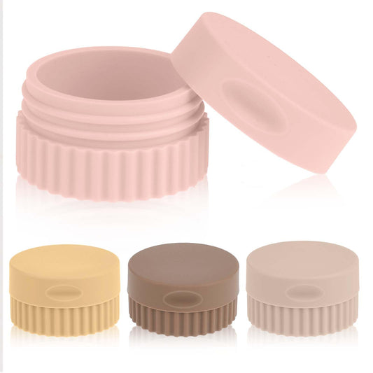 Giantree Travel Containers for Toiletries, 4 Pcs Small Silicone Cream Jars 0.68 oz/20 ml Travel Size Containers Leak-proof Travel Essentials with Lid for Cosmetic Face Body Cream Medicines(Color2)