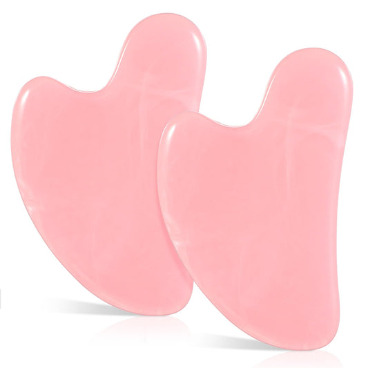 AOZUO Pack of 2 Gua Sha Stone, Korean Skincare, Beauty Guasha Massage Stone, Face Lifting, Face Skin Care, Massager for Swelling Reduction, Skin Care, Gift, Face Massage, Skin Tightening
