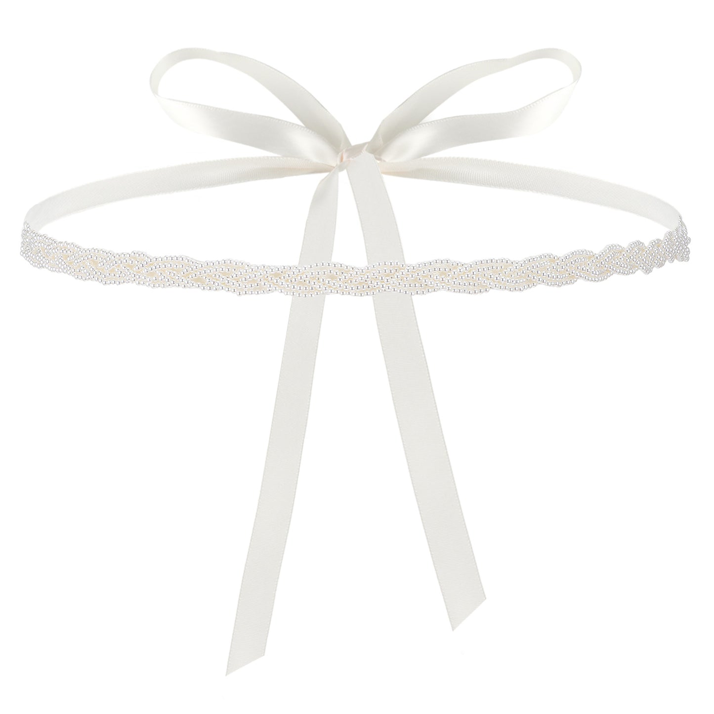 TIESOME Handcrafted Bridal Pearl Wedding Waist Belt for Women, Shiny Pearl Belts Adjustable Glitter Ribbon Belt for Jeans Dress