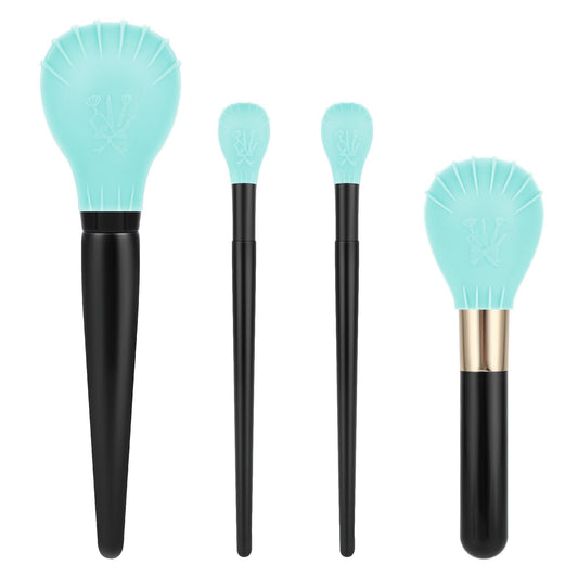 Giantree Cosmetic Brush Covers, 4Pcs Silicone Reusable Makeup Brush Dust Cover for Travel Protective Brush Bubbles for Protecting Bristles from Getting Crushed Keeping Cosmetic Bag Clean(Mint Green)