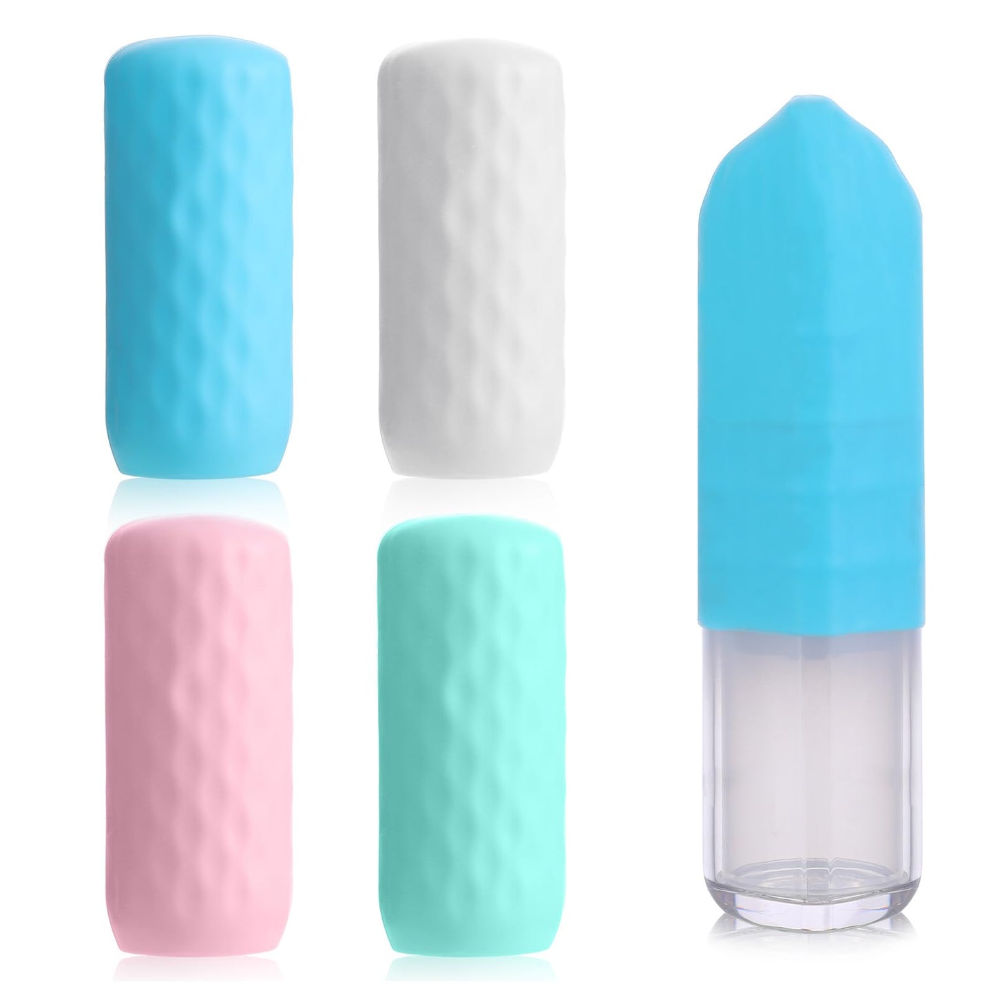Molain Silicone Bottle Covers, Portable Travel Essentials Elastic Sleeves for Leak Proofing, Leak Proof Travel Bottle Covers, Cruise Ship Essentials, Fit Most Travel Size Bottles Toiletries(4 Pcs)