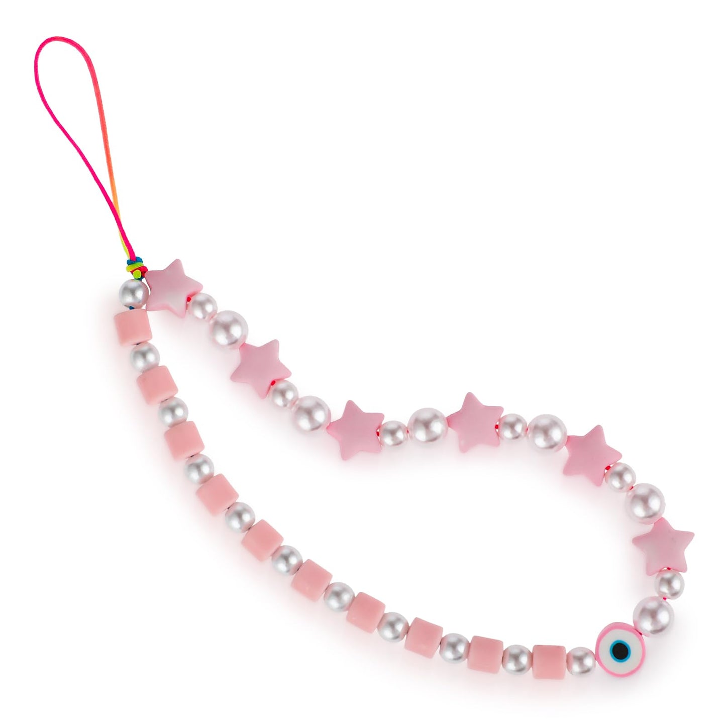 TIESOME Evil Eye Phone Lanyard, Beaded Phone Charm Wrist Strap Phone Chain Strap Keychain for Men Women Cell Phone String Strap (18 cm)