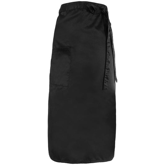 MBAIYO Apron with Pocket, Adjustable Long Front Tie, 68 x 70 cm, Cooking Apron, Half Waiter's Apron, Work Waist Apron, Black, for Men, Kitchen, Restaurant, Bistro, Florist, Cafe, black, 68x70cm