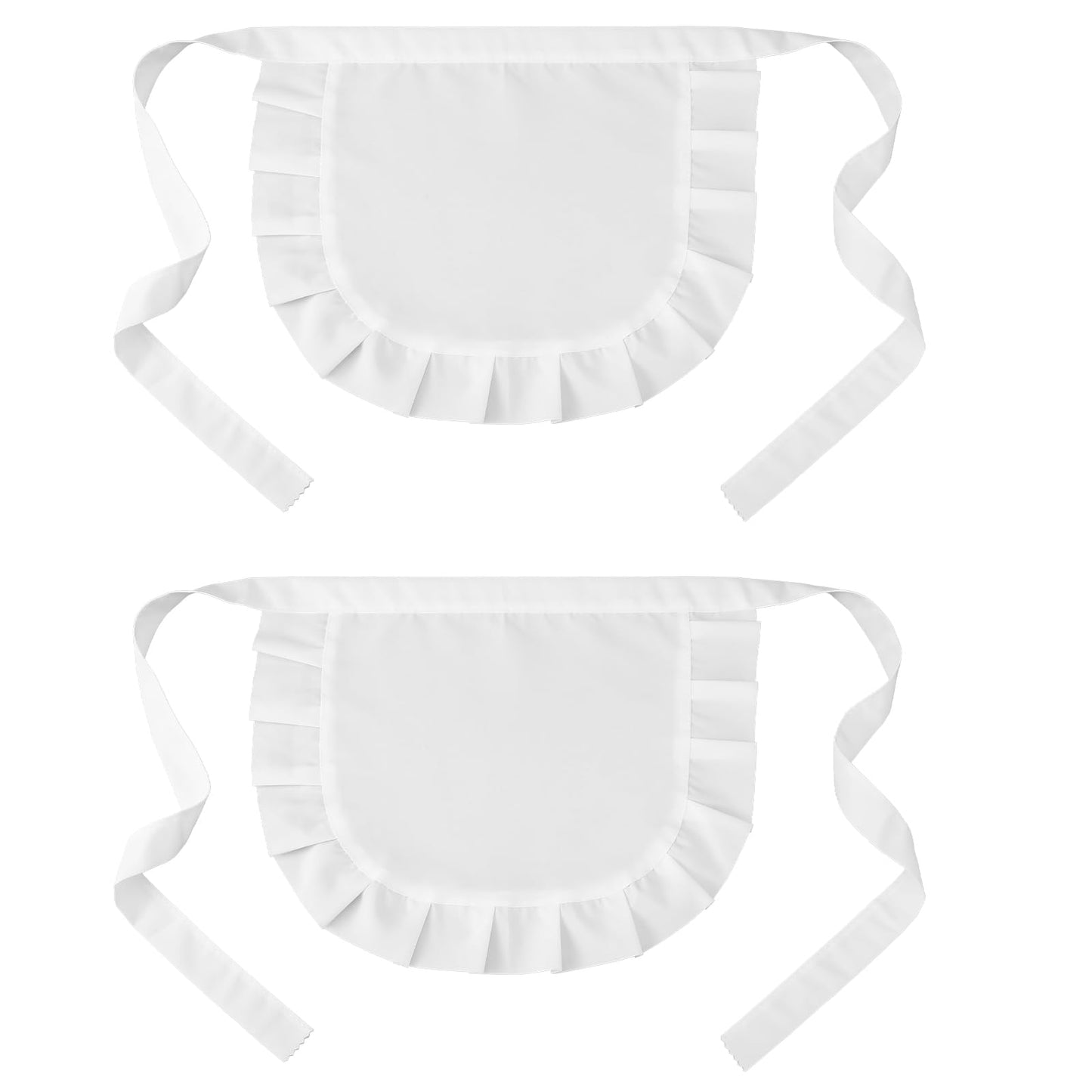 Bewudy 2PCS Maid Apron, Cosplay Waist Apron White Half Aprons Puffy Tight Costume Maid Half Aprons for Women Girls Cosplay Costumes Dress Accessory