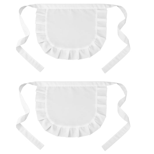Bewudy 2PCS Maid Apron, Cosplay Waist Apron White Half Aprons Puffy Tight Costume Maid Half Aprons for Women Girls Cosplay Costumes Dress Accessory