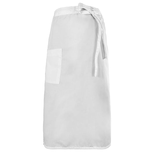 MBAIYO Apron with Pocket, Adjustable Long Front Tie, 68 x 70 cm, Cooking Apron, Half Waiter's Apron, Work Waist Apron, Black, for Men, Kitchen, Restaurant, Bistro, Florist, Cafe, White, 68x70cm