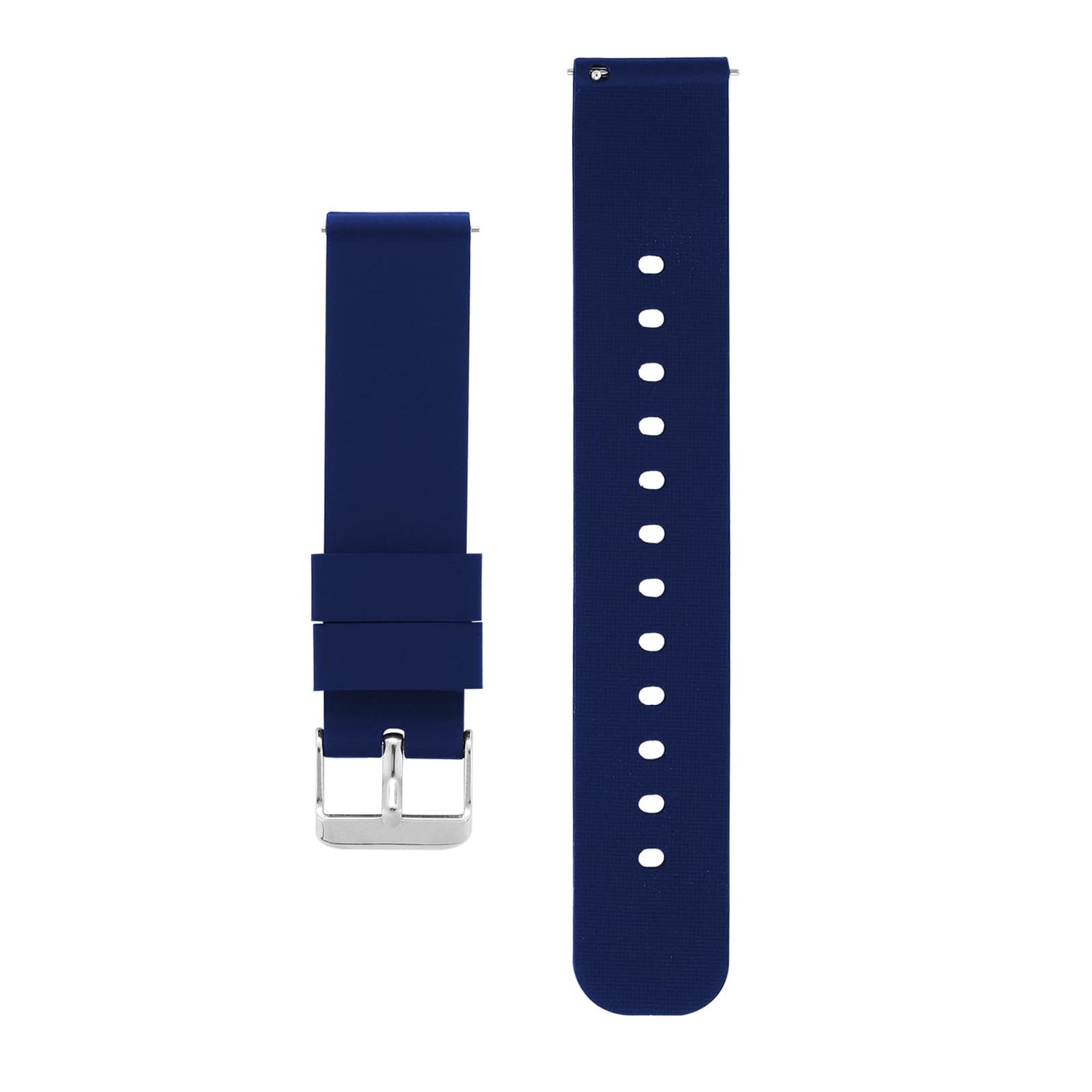 cobee Silicone Watch Bands - Quick Release Waterproof Soft Rubber Replacement Straps with Silver Plated Stainless Steel Buckle (22mm-Dark Blue)