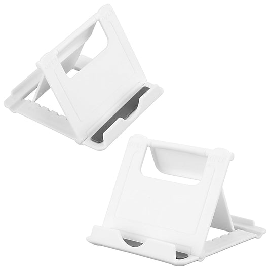Amaxiu 2Pcs Foldable Phone Stand, Mini Tablet Phone Stand Multi-Angle Cell Phone Holder Portable Phone Cradle Mobile Phone Docks for Desk Home Watch Movie Video(White)