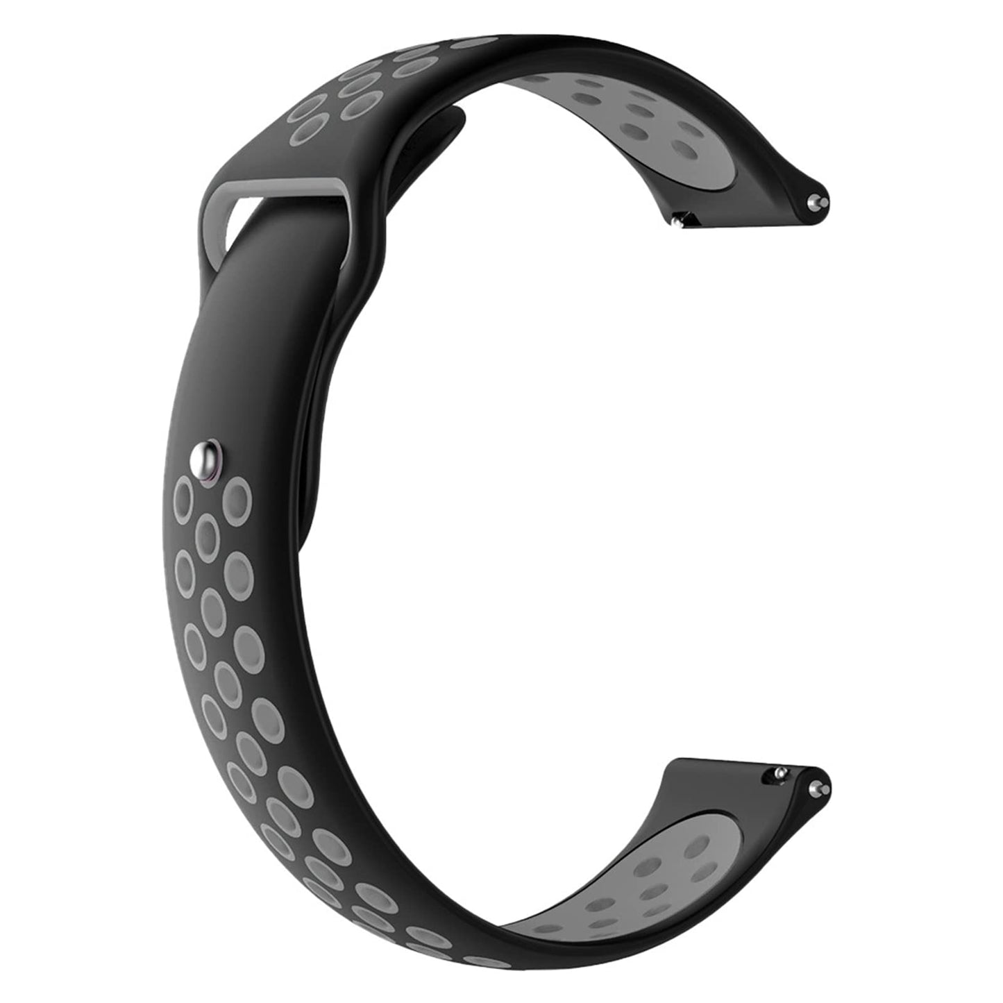cobee Silicone Watch Straps Silicone Quick Release Watch Bands Waterproof Watch Strap for Men Women Smartwatches Sports Straps Replacement 20mm (Black Gray)