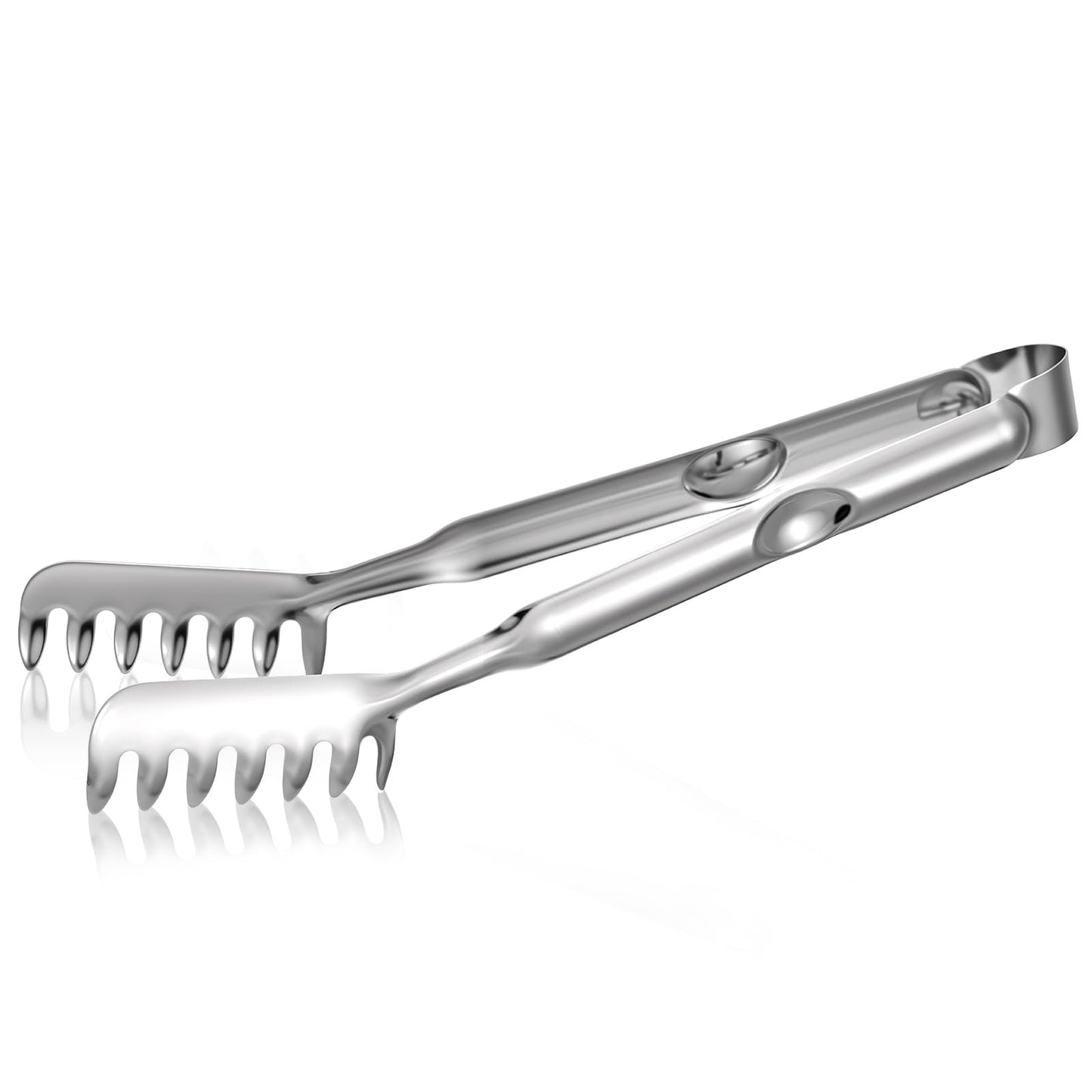Yuanchu Pasta Tongs, 28 cm Spaghetti Tongs with Tine Handle, Stainless Steel Pasta Tongs, Kitchen Tongs with Ergonomic Handle, Pasta Serving Tong for Spaghetti Baking, Kitchen Cooking Tools (28)