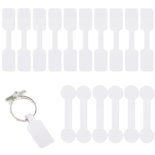 Molain 800Pcs Self-Adhesive Tags Stickers, Jewelry Price Tags Stickers Cable Labels Rectangle and Round Pendant Labels for Bracelets, Necklaces, Earrings Price Identify Label (White)
