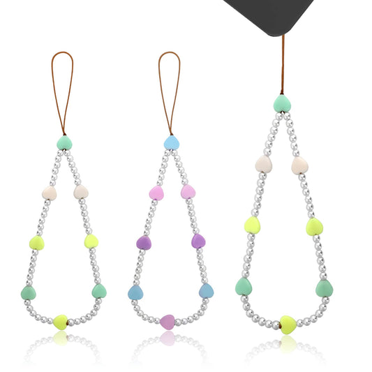 cobee Beaded Phone Charms, 2 Pieces Cell Phone Lanyard Strap Mobile Phone Lanyard Chain Wrist Strap Hanging Cord for Women Girl