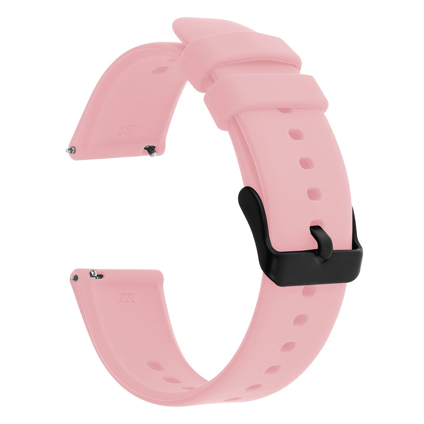 TIESOME Silicone Watch Bands, Quick Release Waterproof Soft Rubber Replacement Straps with Silver Plated Stainless Steel Buckle Compatible with Smart Watch Sport Watch for Men Women (20mm, Pink)