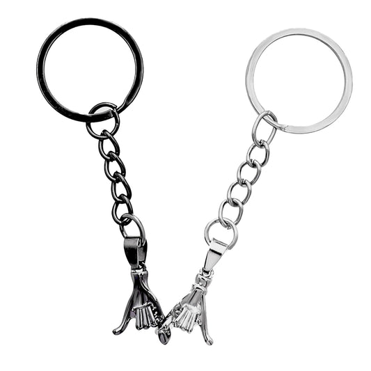 Jeffdad Creative Key Chain, Personality Gift for Boyfriend Girlfriend Anniversary Couple Gift Birthday Gift (Silver+Black