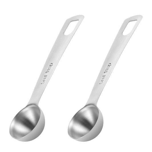 MBAIYO 2Pcs Sliver Measuring Spoons, 1 Tablespoon (15 ml | 15 cc | 1/3 Tablespoon), Stainless Steel Measuring Spoons Metal Measure Spoons with Long Handle for Spice Jar Ground Coffee Beans Tea