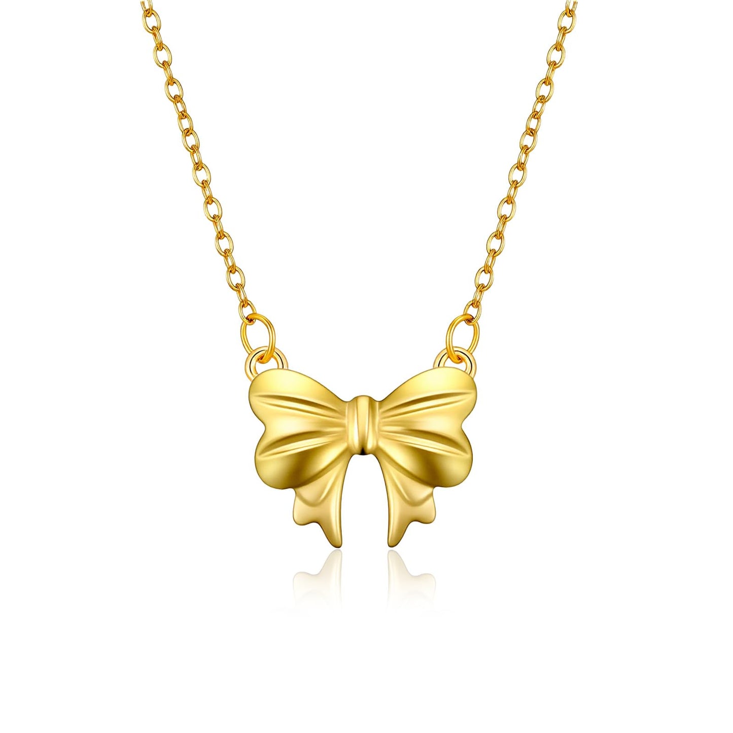 TIESOME Gold Bow Necklace, Dainty Adjustable Choker Chain Cute Tiny Bow Necklace for Women Pendant Elegant Jewelry Gift Trendy Aesthetic Accessories for Special Occasions