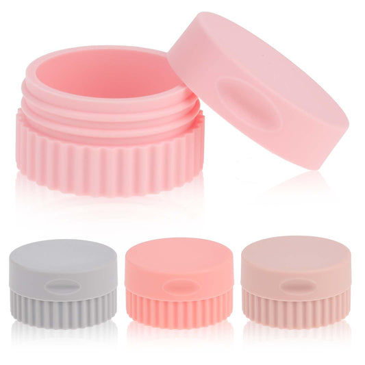 Giantree Travel Containers for Toiletries, 4 Pcs Small Silicone Cream Jars 0.68 oz/20 ml Travel Size Containers Leak-proof Travel Essentials with Lid for Cosmetic Face Body Cream Medicines(Color1)