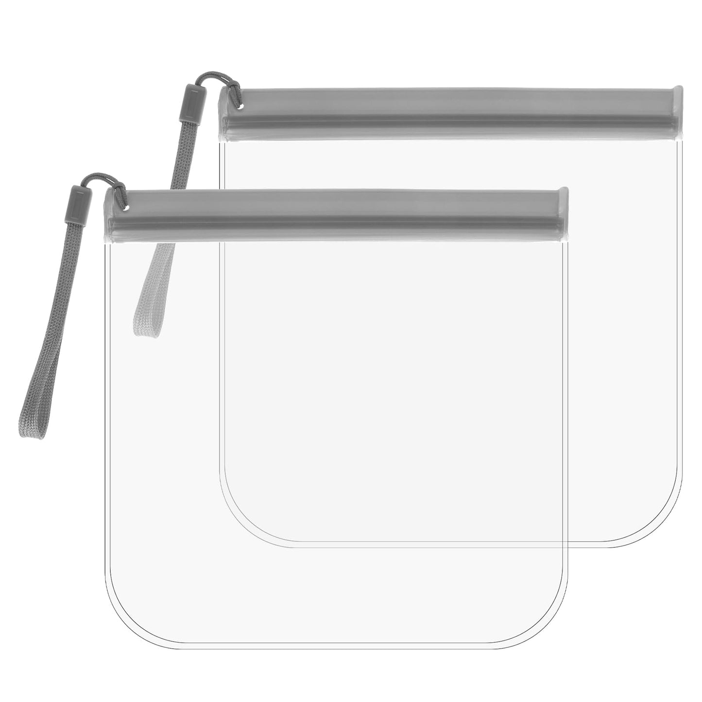 cobee 2 Pcs Clear Travel Toiletry Bags 20X20 cm, TSA Approved Toiletry Bag, Portable Airport Security Liquids Bags, Travel Essentials Clear Plastic Bags for Airport Security(2 Pcs Grey)