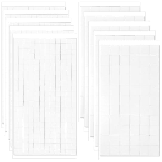 Jeffdad 10 Sheets 1650Pcs Double Sided Foam Squares, Foam Adhesive Squares for Crafts, Precut Square Strips Foams Tape for DIY Arts Scrapbook Office Class Christmas 2 Sizes (0.47in/12mm, 0.24in/6mm)