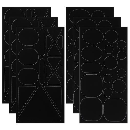 JIYIN 6 Sheets/186Pcs Down Jacket Repair Patch, Black Self Adhesive Nylon Repair Patch Waterproof Fabric Clothing Repair Tape for Puffer Jacket Coats Tents Sleeping Bags Ski Pants Holes Fixing(186Pcs)