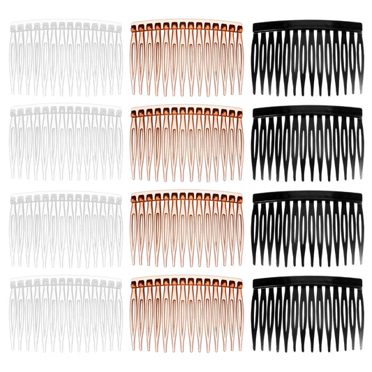 cobee 12Pcs French Hair Comb, French Side Comb, Decorative Hair Combs Clips Hairs Combing for Women, Vintage Plastic Hairs Combs for Styling Women Girls Wedding Brides(Style B)