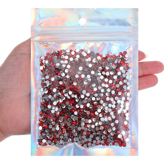 LXUEJIE 3000Pcs 3mm Bling Resin Rhinestones, Glitter Sequins Embellishments Gemstones Hotfix Flatback Crystal Bling Diamonds for Nails, Clothing, Cups, Bottles, DIY Makeup Craft Decoration(Red)