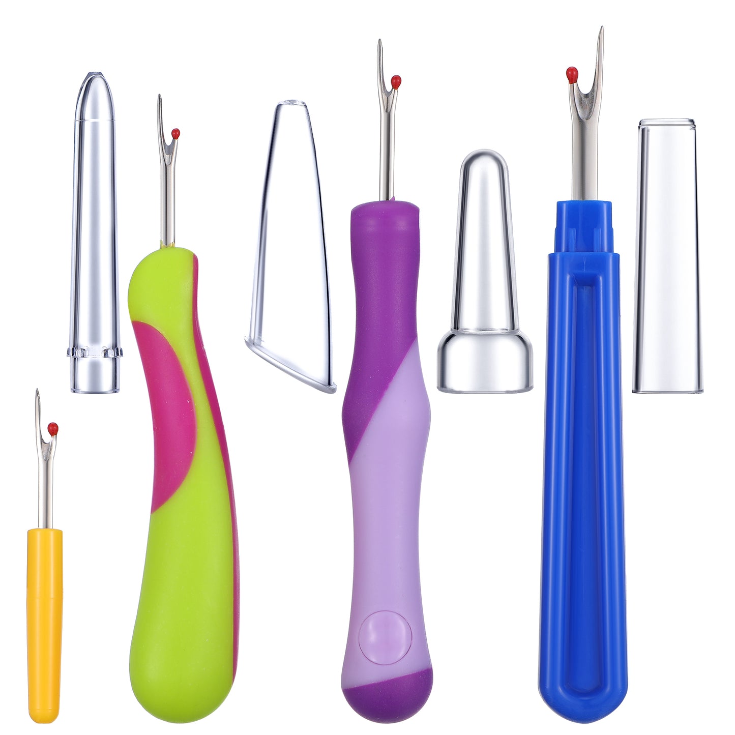 WJIAAA 4 PCS Seam Rippers,Seam Rippers for Sewing,Stitch Unpickers Seams Remover Set for Needle Work Patterns and Sewing Clothes Ergonomic Handle