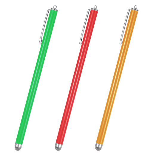 JIEYAO 3 Pcs Fiber Tips Stylus Pens for Touch Screens, Universal Stylus Pens High Sensitivity Touchscreen Pen Large Stylus Pen Compatible with Phone Tablets(Gold+Red+Green)