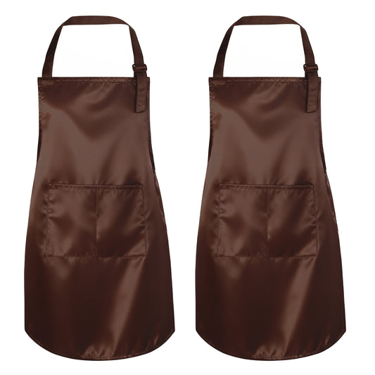 TIESOME 2 PCS Kids Cooking Art Apron Set, Adjustable Cooffee Apron Waterproof Painting Smock with Pockets for DIY Baking Craft Activities (23.6x17.7 in)