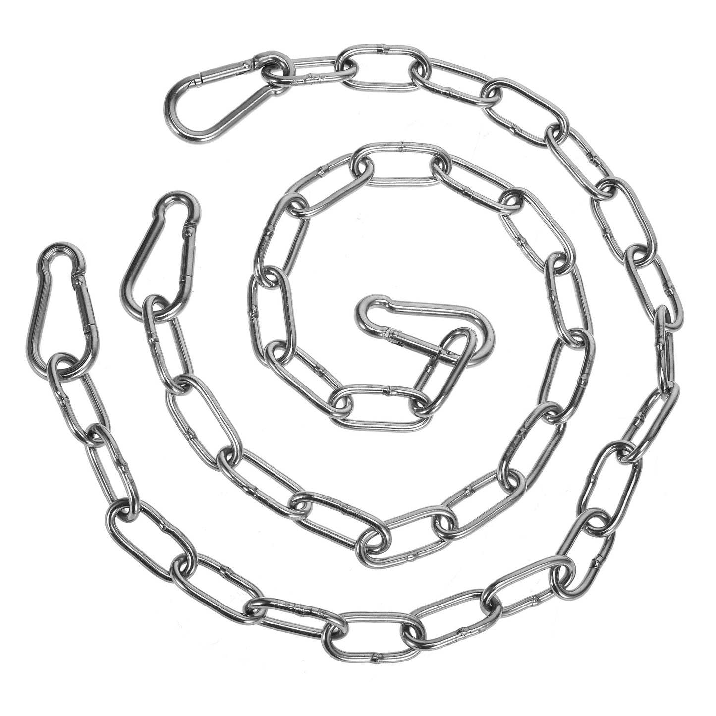 Giantree 2Pcs Gate Locks for Outdoor Fences, Stainless Steel Chain with Both-Ended Carabiners, Heavy Duty Stainless Steel Chain, Chain Link Fence for Outdoor Fences, Pet Cages, Livestock Gate
