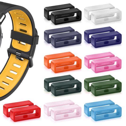 Molain 22Pcs Rubber Replacement Watch Band Strap Loops, Silicone Watch Band Holder, Watch Strap Keeper, Smartwatch Band Retainer Loop, Watch Fastener Rings (18mm, 11 Colors)